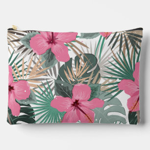 Tropische Print Roze Hibiscus Groot Etui