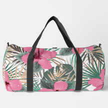 Tropische Print Roze Hibiscus Groot