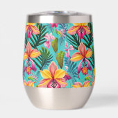 Tropische Print Wijn Tumbler (Voorkant)