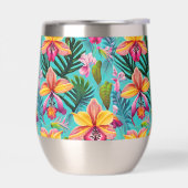 Tropische Print Wijn Tumbler (Links)