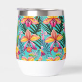 Tropische Print Wijn Tumbler (Rechts)