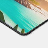 Tropische private eiland palmbomen bureaumat (Hoek)