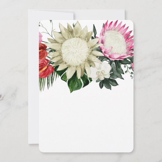 Tropische Protea Monstera Botanisch sparen de datu Save The Date (Achterkant)
