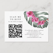 Tropische QR-code RSVP Informatiekaartje (Voorkant)