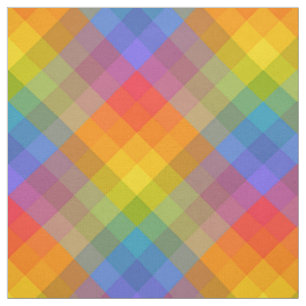 Tropische regenboog Gingham Stof