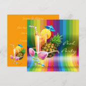 Tropische regenbooggolf Pool Kaart (Voorkant / Achterkant)