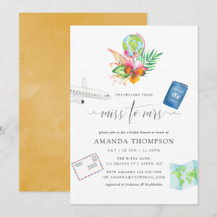 Tropische reis van mevrouw naar mevrouw Vrijgezell Kaart