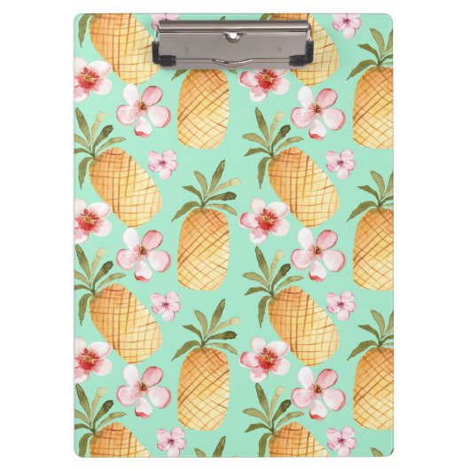 Tropische retro print op achtergrond van munt klembord (Voorkant)