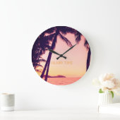 Tropische Retro Round Wall Clock - Island Time Grote Klok (Huis)