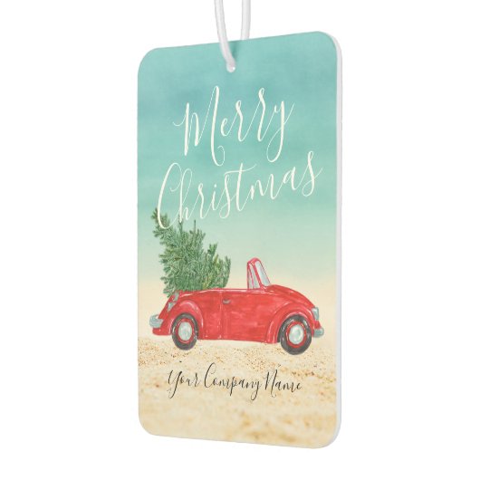 Tropische Rode Auto Vrolijk Kerstmis Zakelijke Pro Luchtverfrisser (Links)