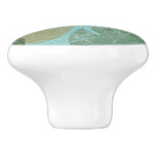 Tropische rode bladeren keramische knop (Zijkant)