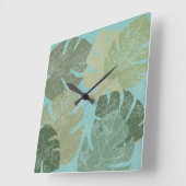 Tropische rode bladeren vierkante klok (Hoek)