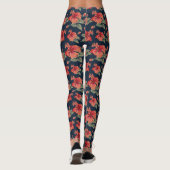 Tropische rode hibiscus leggings (Achterkant)