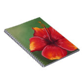 Tropische rode hibiscus-ventilator | Olieverf Notitieboek (Rechterzijde)