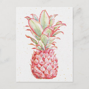 Tropische   Roze Ananas Briefkaart