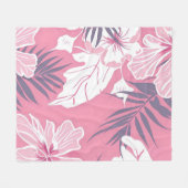 Tropische roze bloemen fleece deken (Voorkant (Horizontaal))