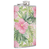 Tropische roze bloemen heupfles (Rechts)