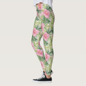 Tropische roze bloemen leggings (Links)