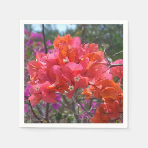 Tropische roze Bougainvillea Island Floral Servetten