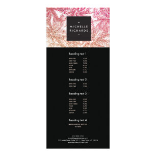 Tropische Roze/Bronze Glitter Palms Rack Kaart