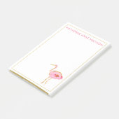Tropische roze en gouden flamingo's post-it® notes (Schuin)