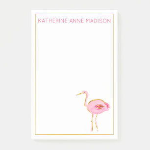 Tropische roze en gouden flamingo's post-it® notes