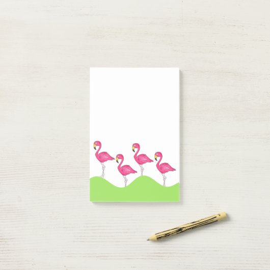 Tropische roze flamingo Bird Flamingos Post its Post-it® Notes (Op bureau)