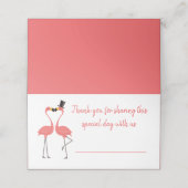 Tropische roze flamingo dank u bruiloft (Buitenkant ongevouwen)