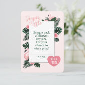Tropische roze flamingo Diapers Raffle Enclosure Informatiekaartje (Staand voorkant)