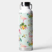 Tropische Roze Flamingo en Bloempatroon