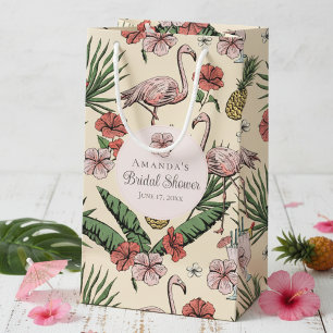 Tropische Roze Flamingo en Hibiscus Bruidsdouche Klein Cadeauzakje