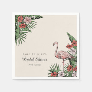 Tropische Roze Flamingo Hawaïaanse Bruidsdouche Servet