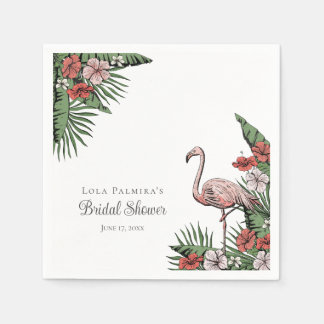 Tropische Roze Flamingo Hawaïaanse Bruidsdouche Servet
