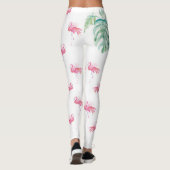 Tropische roze flamingo kleding leggings (Achterkant)