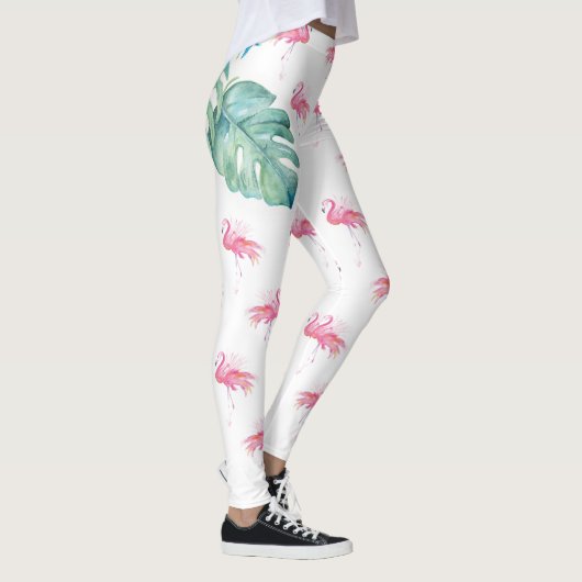 Tropische roze flamingo kleding leggings (Rechts)