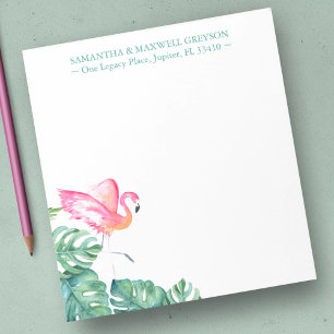 Tropische Roze Flamingo Persoonlijk Briefpapier Notitieblok