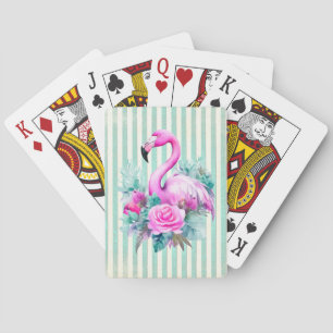 tropische roze flamingo pokerkaarten