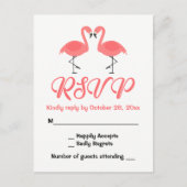 Tropische Roze Flamingo RSVP Bruiloft Luau Zomer Uitnodiging Briefkaart (Voorkant)