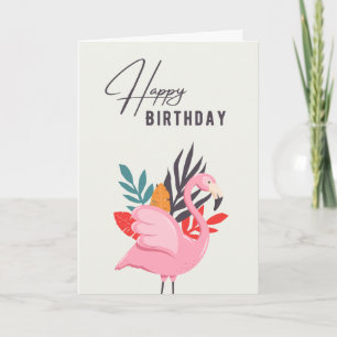 Tropische roze Flamingo verjaardagskaart Kaart