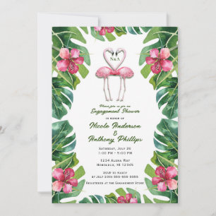 Tropische Roze Flamingo's Betrokkenheid Spetterfee Kaart