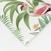 Tropische roze flamingos fleece deken (Hoek)