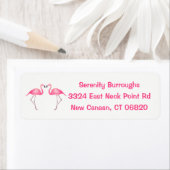 Tropische Roze Flamingo's Liefde - Bruiloft Strand Etiket (Insitu)