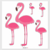 Tropische roze flamingos sticker (Vel)