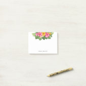 Tropische roze gele Hibiscus Flowers Post-it® Notes (Op bureau)