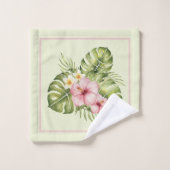 Tropische roze hibiscus bad handdoek (Wasdoekje)