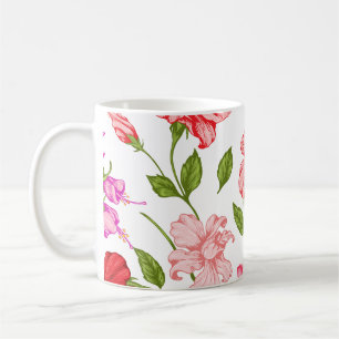 Tropische Roze Hibiscus Botanische Kunst Koffiemok