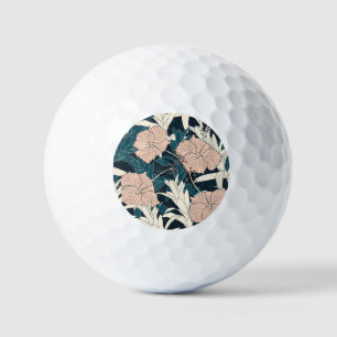 Tropische roze hibiscus, donkere achtergrond golfballen
