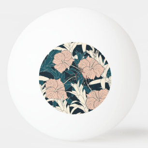 Tropische roze hibiscus, donkere achtergrond pingpongballen