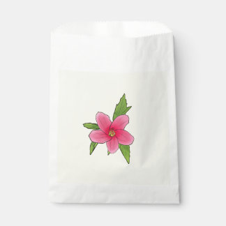 Tropische roze hibiscus feestzakjes bedankzakje