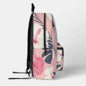 Tropische roze hibiscus gepersonaliseerd monogram bedrukte rugzak (Links)